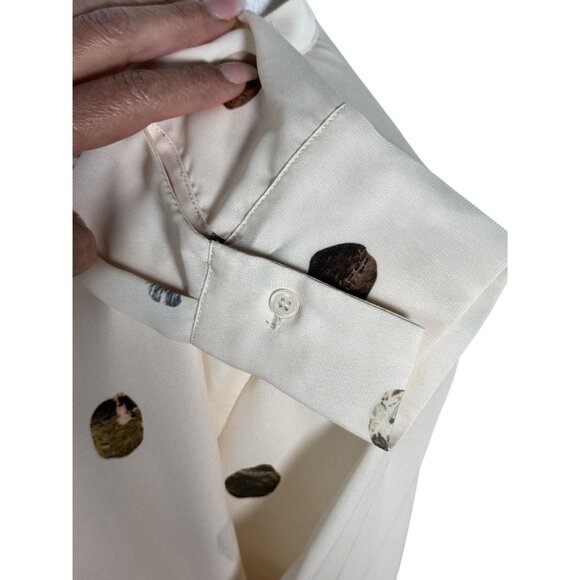 NWOT COMUNE Size S Womens Dress Polka Dot Long Sleeve White Multicolor Spots - Picture 10 of 13